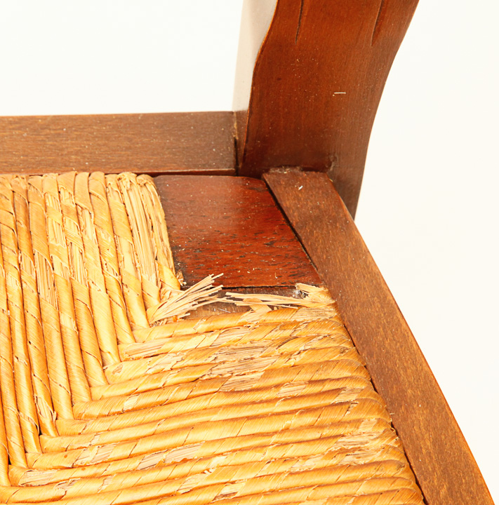 Louis XV-Style Rush Seat Chairs