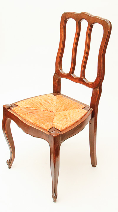 Louis XV-Style Rush Seat Chairs