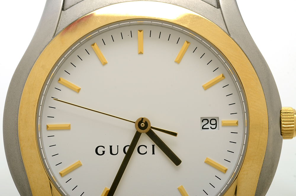 Men's Gucci Luxury Fashion Two Tone Swiss Made Steel Quartz Watch