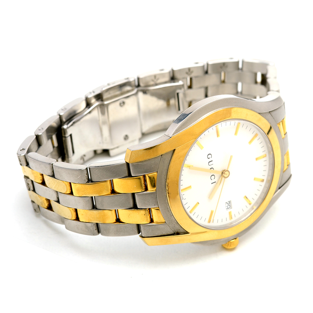 Men's Gucci Luxury Fashion Two Tone Swiss Made Steel Quartz Watch