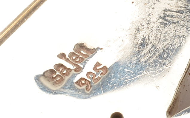 Sajen Sterling Silver Multi-Stone Carved Pendant/Brooch