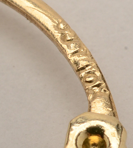 10K Yellow Gold Diamond Knot Ring and 10K Gold Hoop Earrings