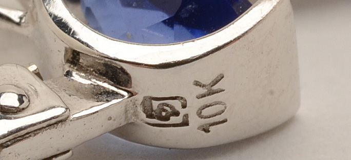 10K White Gold Diamond and Synthetic Sapphire Demi-Parure Set