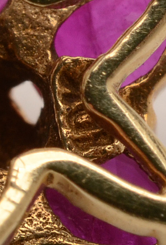 10K Yellow Gold Diamond and Ruby Star Slide Pendant