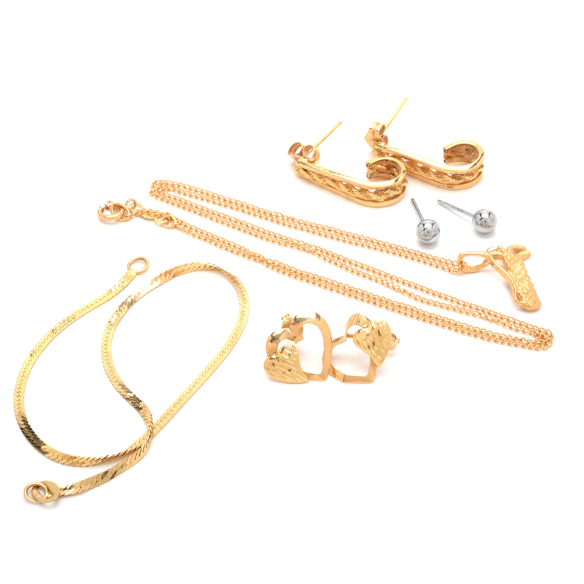 Group of 14K Yellow Gold and White Gold Jewelry