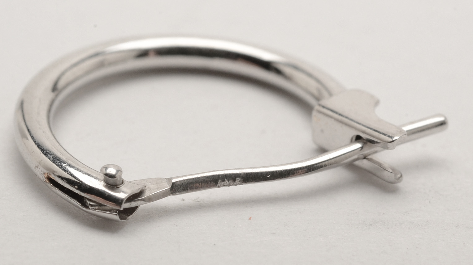 10K White Gold Diamond Heart Shape Pendant Necklace and 10K Hoops