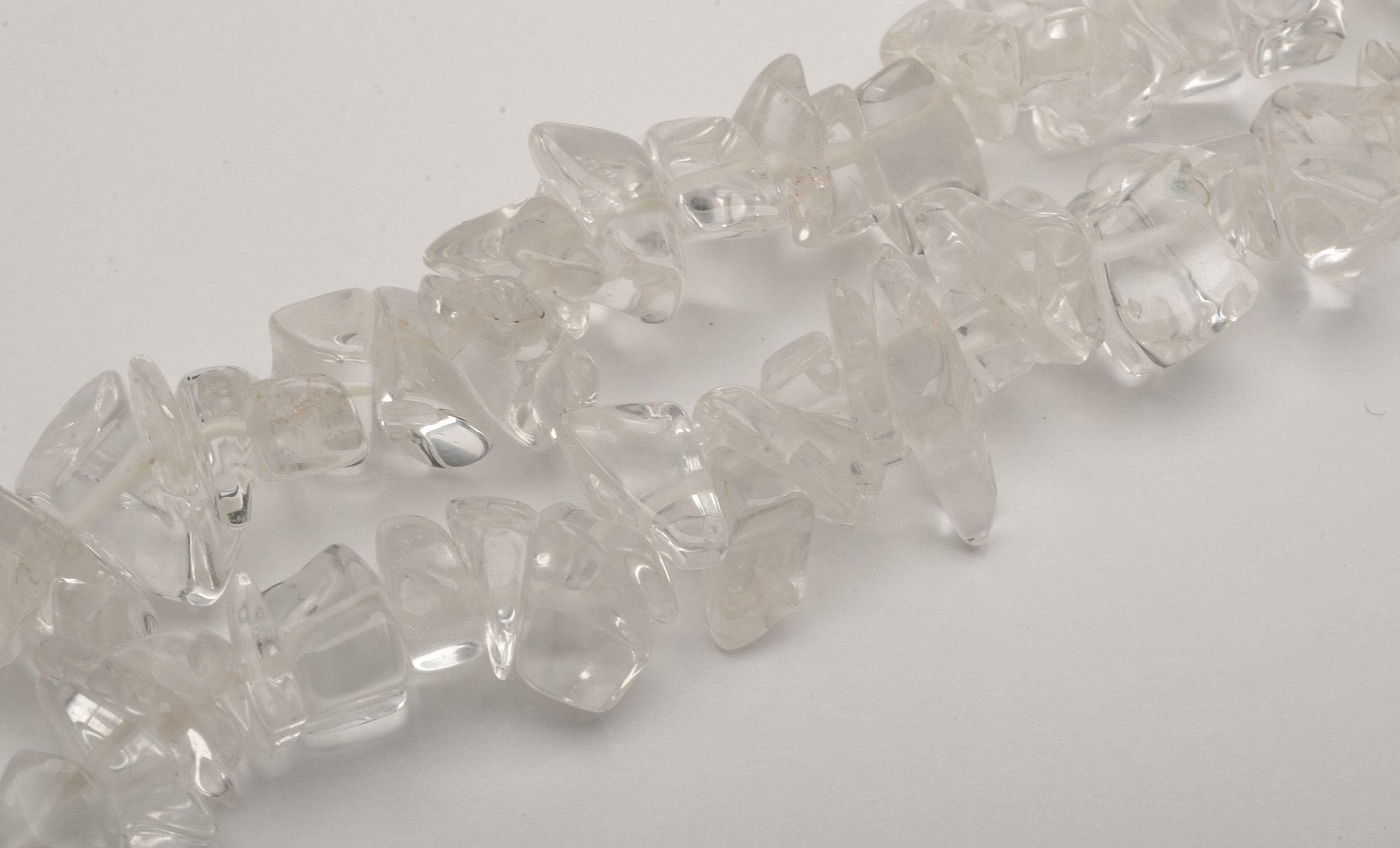 Two Tumbled Rough Rock Crystal Quartz Beaded Necklaces