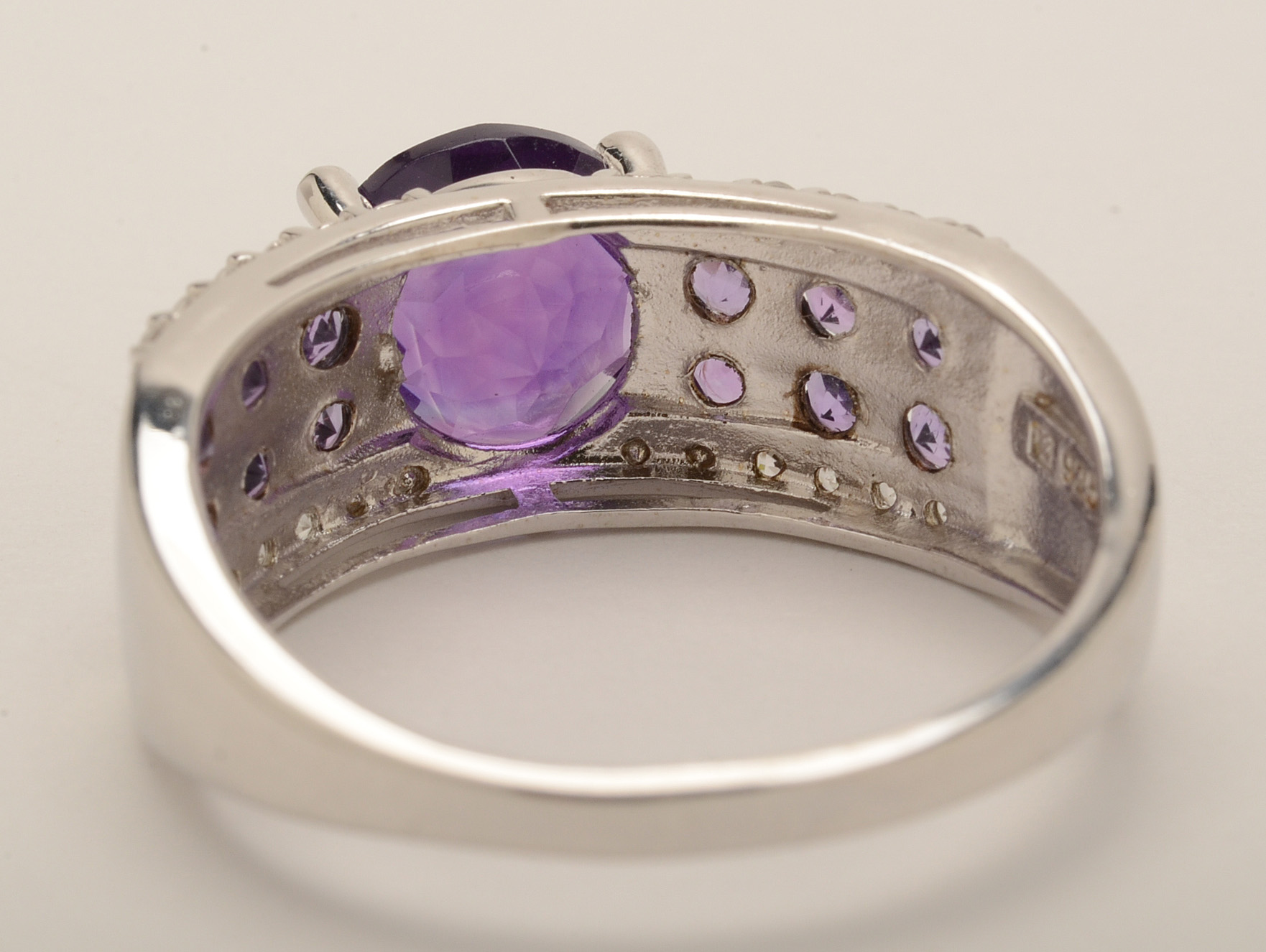 Sterling Silver Peridot Ring and Sterling Amethyst and Topaz Ring