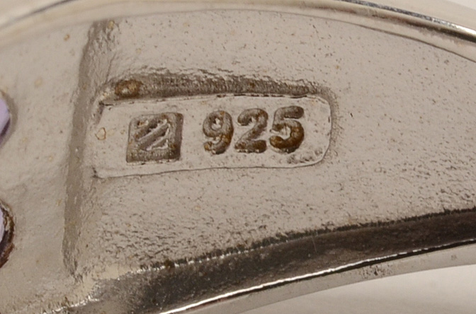 Sterling Silver Peridot Ring and Sterling Amethyst and Topaz Ring