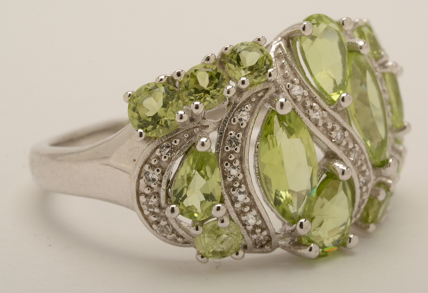 Sterling Silver Peridot Ring and Sterling Amethyst and Topaz Ring
