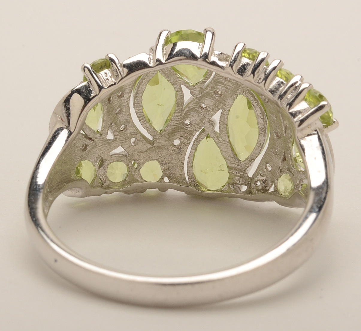 Sterling Silver Peridot Ring and Sterling Amethyst and Topaz Ring
