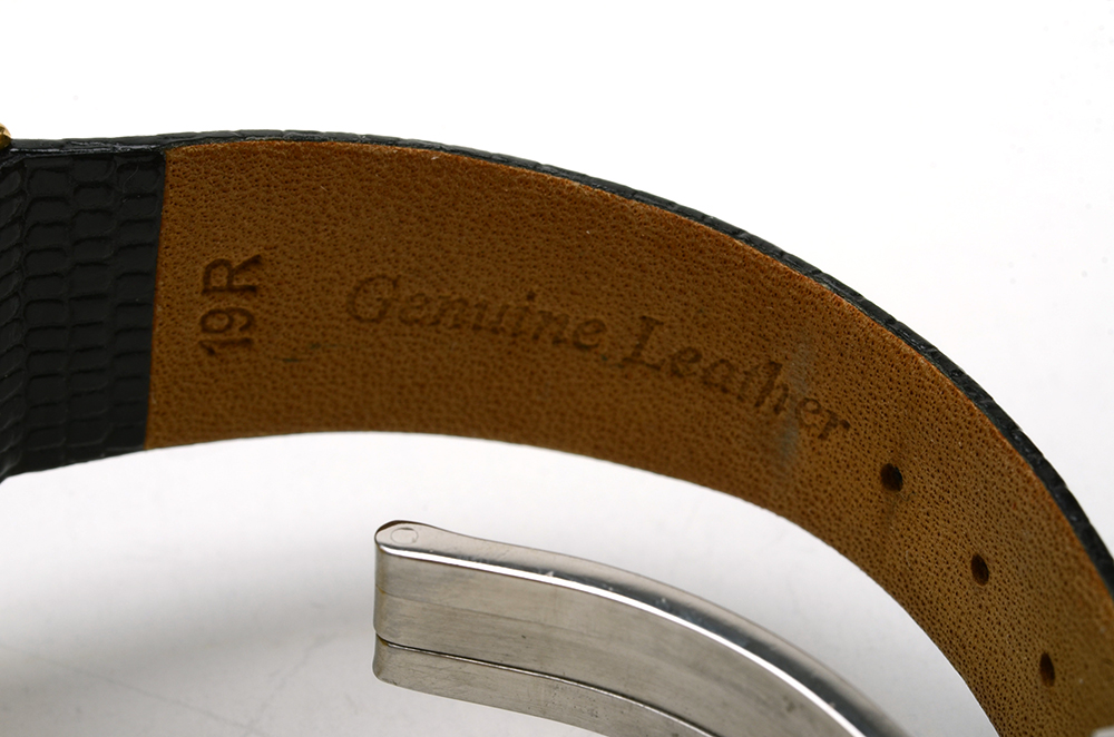 Men's 18K Yellow Gold Rolex Geneve Cellini Watch with Lizard Band