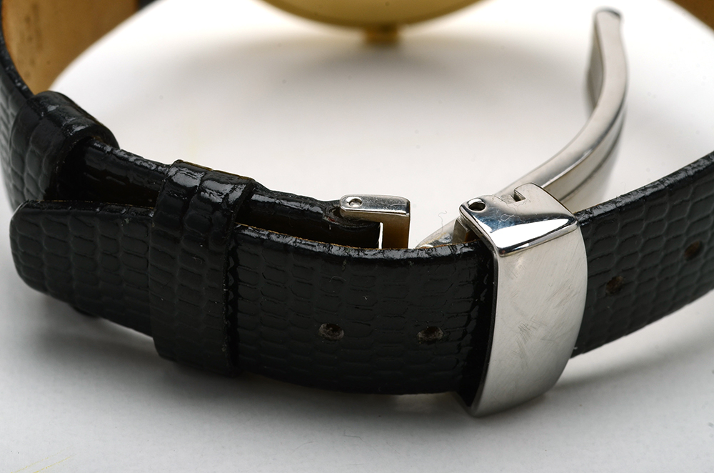 Men's 18K Yellow Gold Rolex Geneve Cellini Watch with Lizard Band