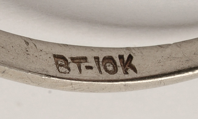 10K White Gold Bypass Ring with Synthetic Spinels