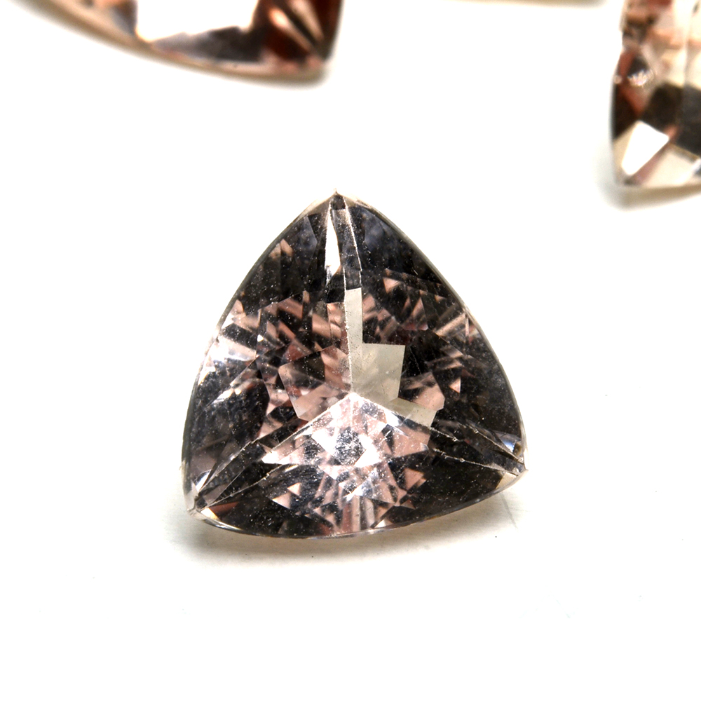 Loose 7.19 CTW Trillion Cut Morganite Gemstones