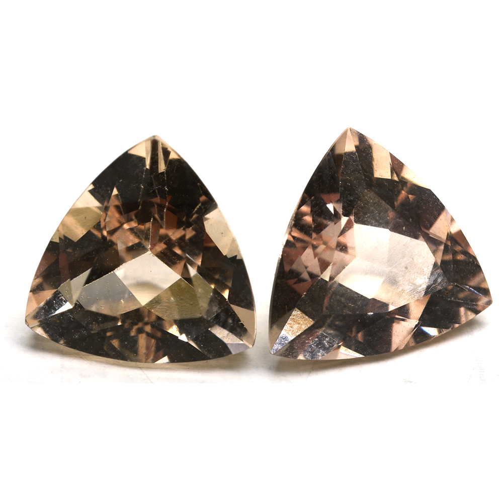Loose 7.19 CTW Trillion Cut Morganite Gemstones