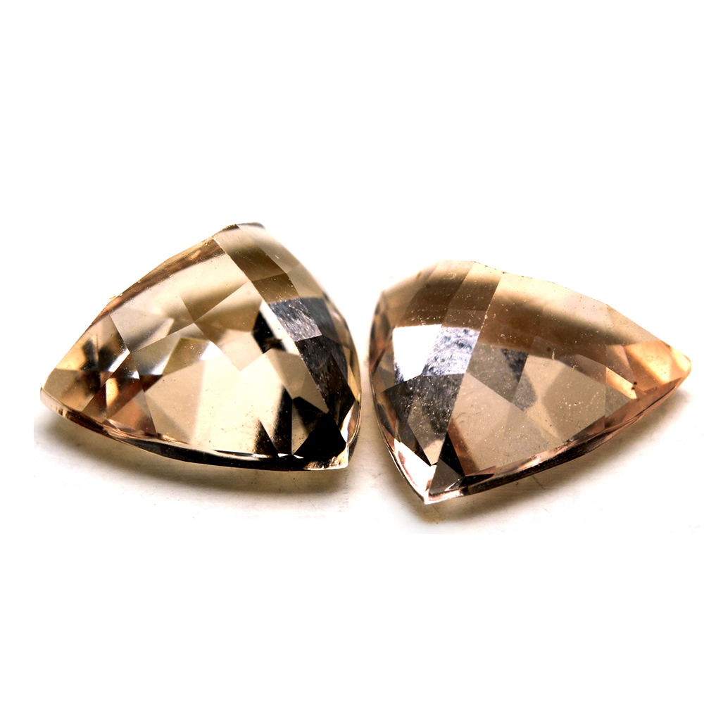 Loose 7.19 CTW Trillion Cut Morganite Gemstones