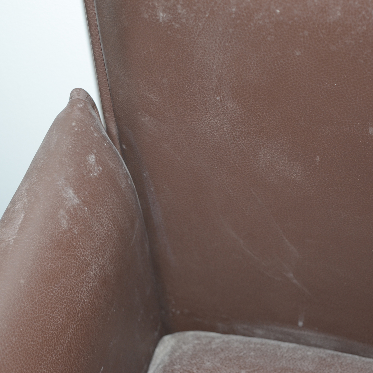 Modernist Style Brown Leather Armchair by Cassina