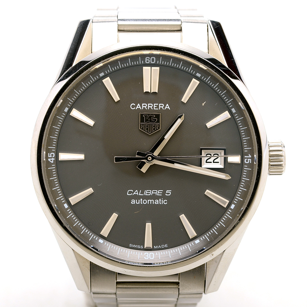 Men's Tag Heuer Carrera Date 39 mm Calibre 5 Grey Steel Automatic