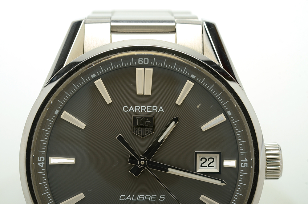 Men's Tag Heuer Carrera Date 39 mm Calibre 5 Grey Steel Automatic