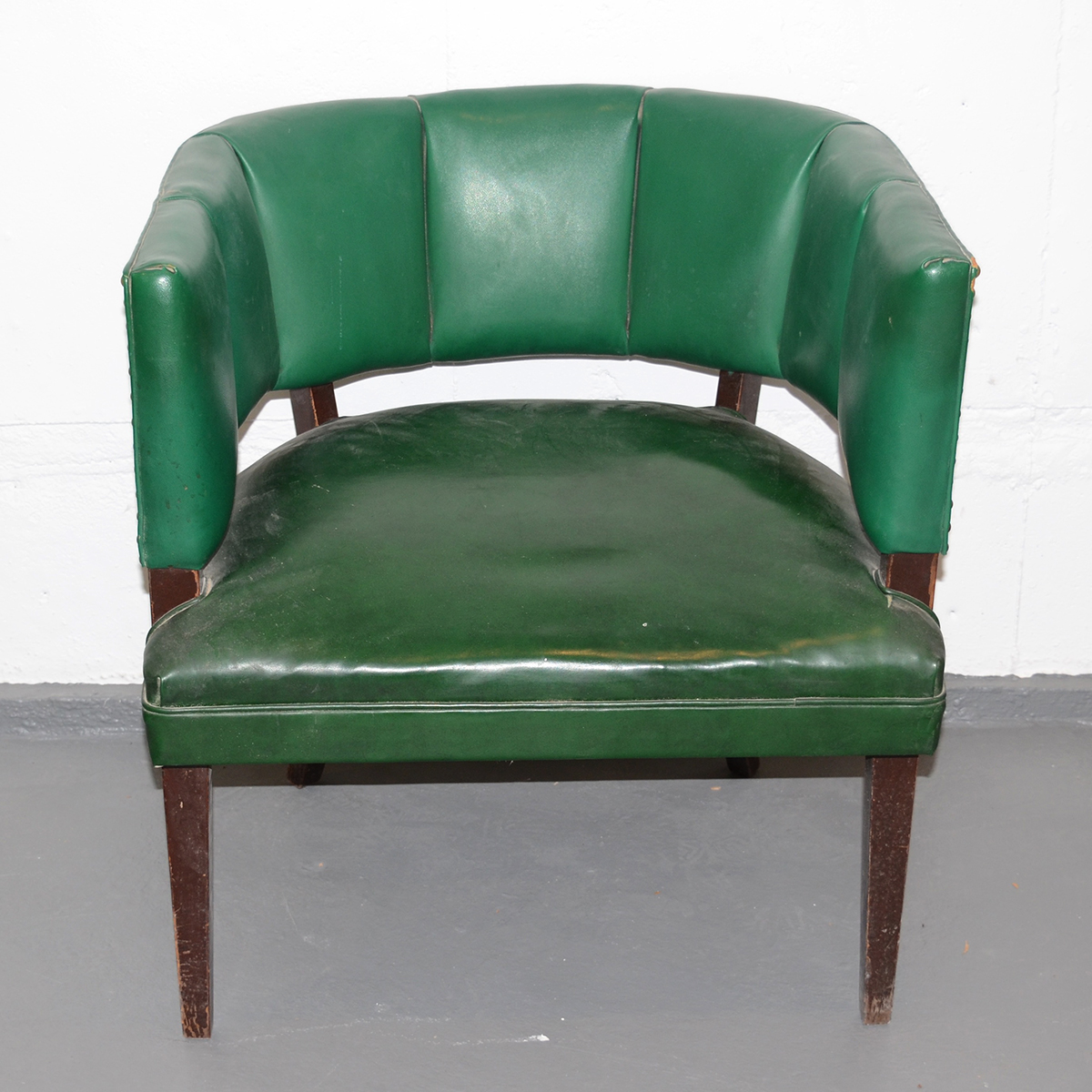 Vintage Green Leather Armchair