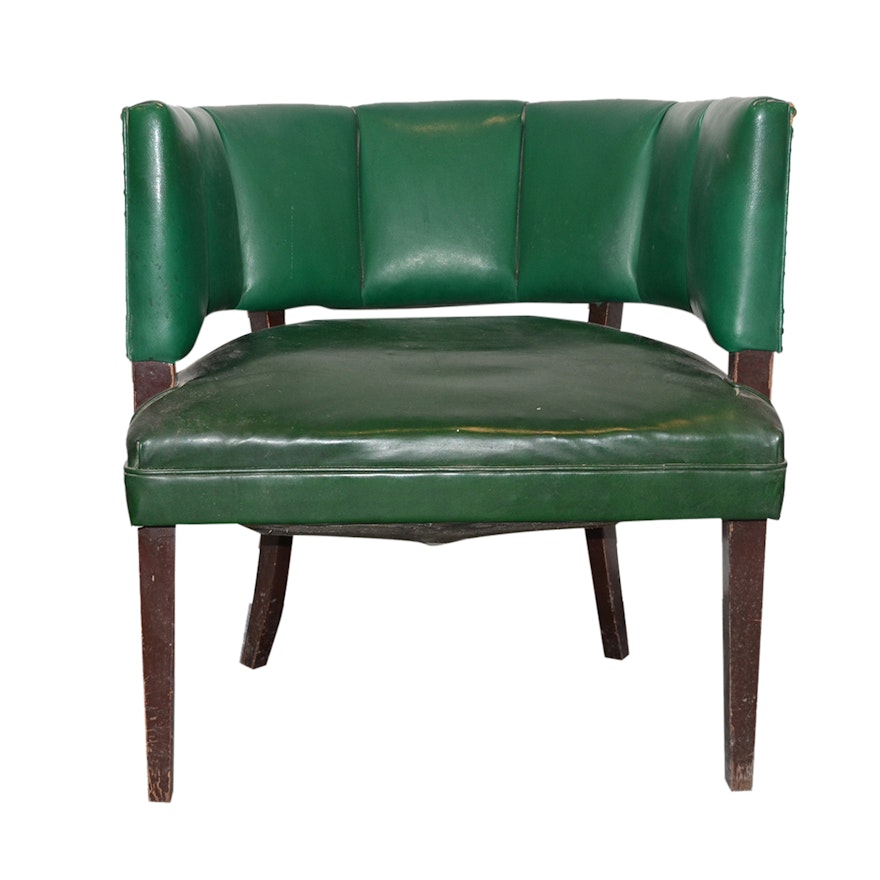 Vintage Green Leather Armchair