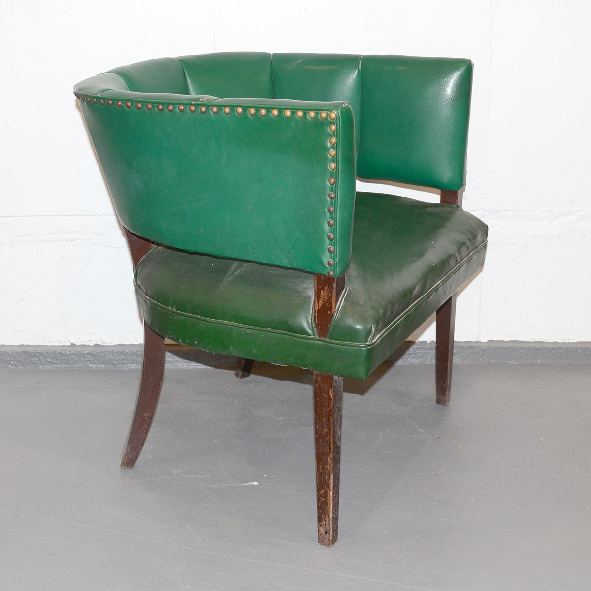 Vintage Green Leather Armchair