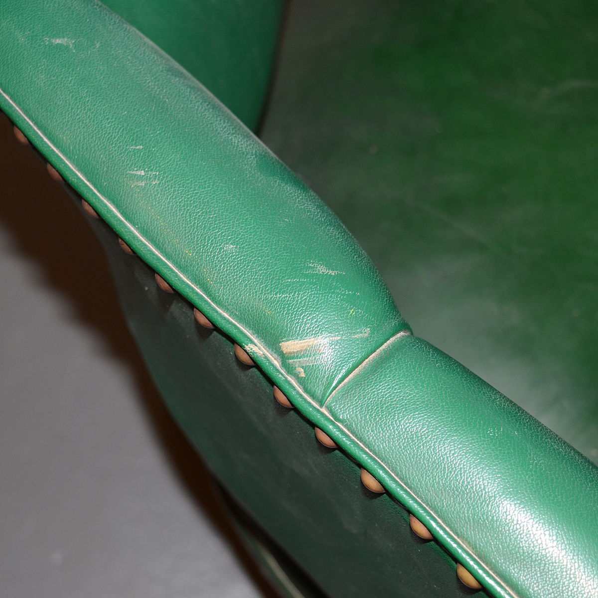 Vintage Green Leather Armchair