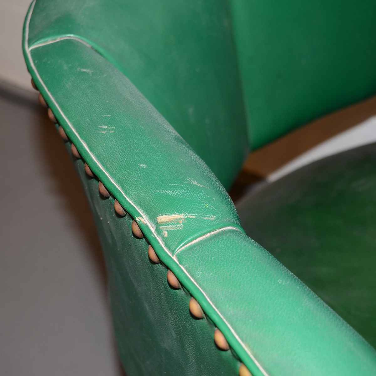 Vintage Green Leather Armchair