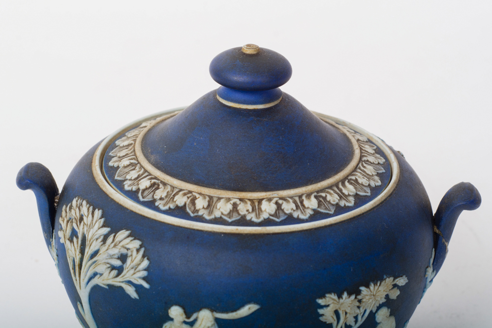 Vintage Wedgwood Jasperware Cream Pitcher and Sugar Bowl