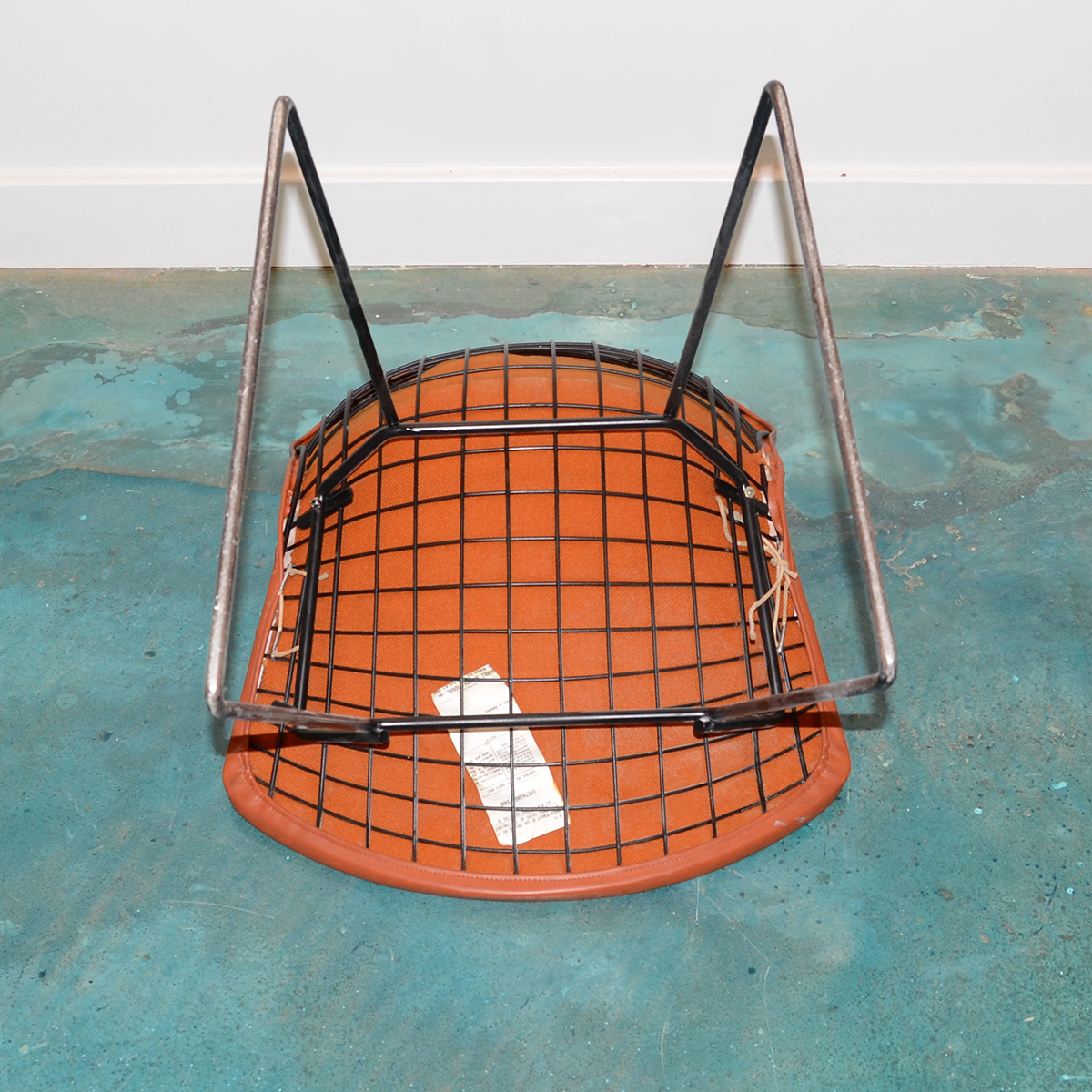 Metal and Leather Side Chair by Harry Bertoia for Knoll