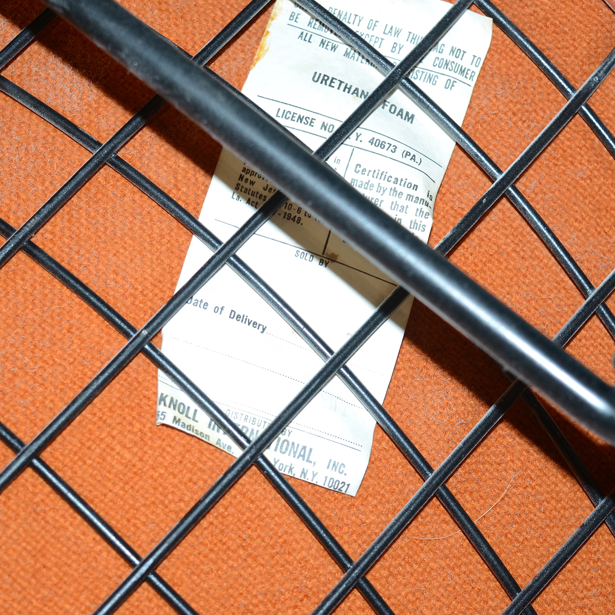 Metal and Leather Side Chair by Harry Bertoia for Knoll