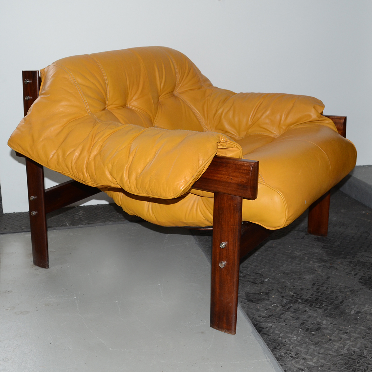 Mid Century Modern Yellow Leather Armchair by Percival Lafer ...