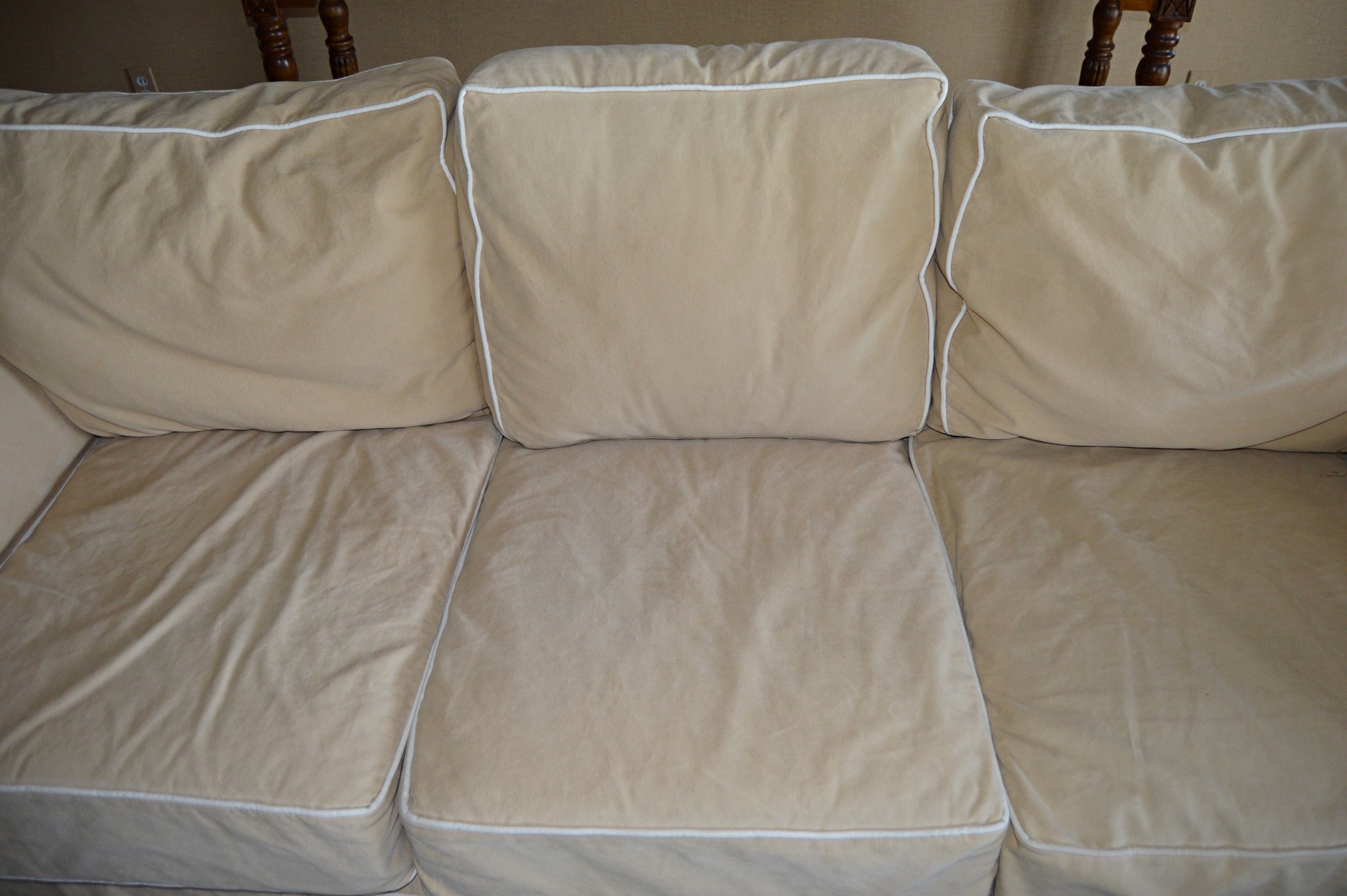 Four Seasons Tan Slipcovered Sofa