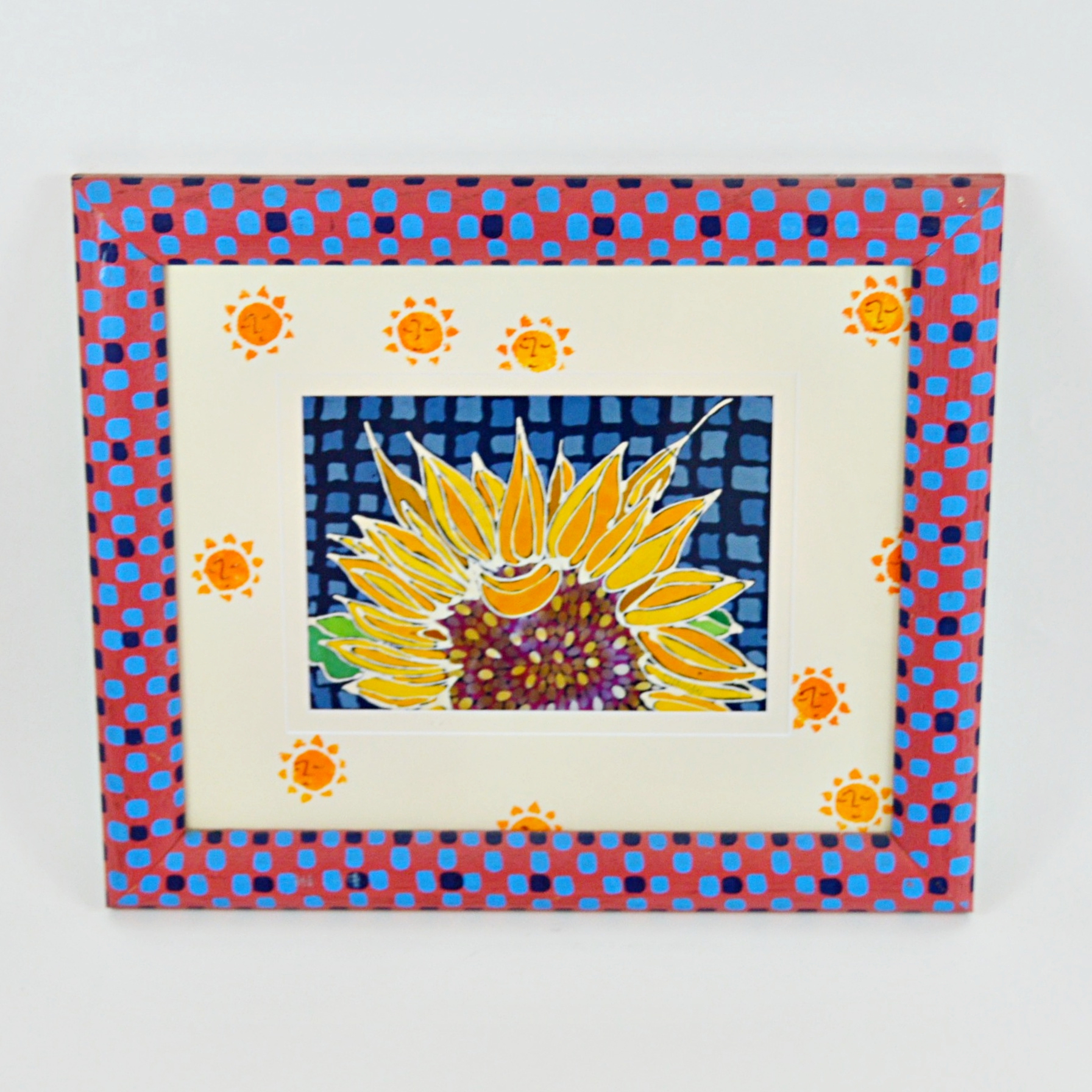 T. Haugen Framed Batik Sunflower