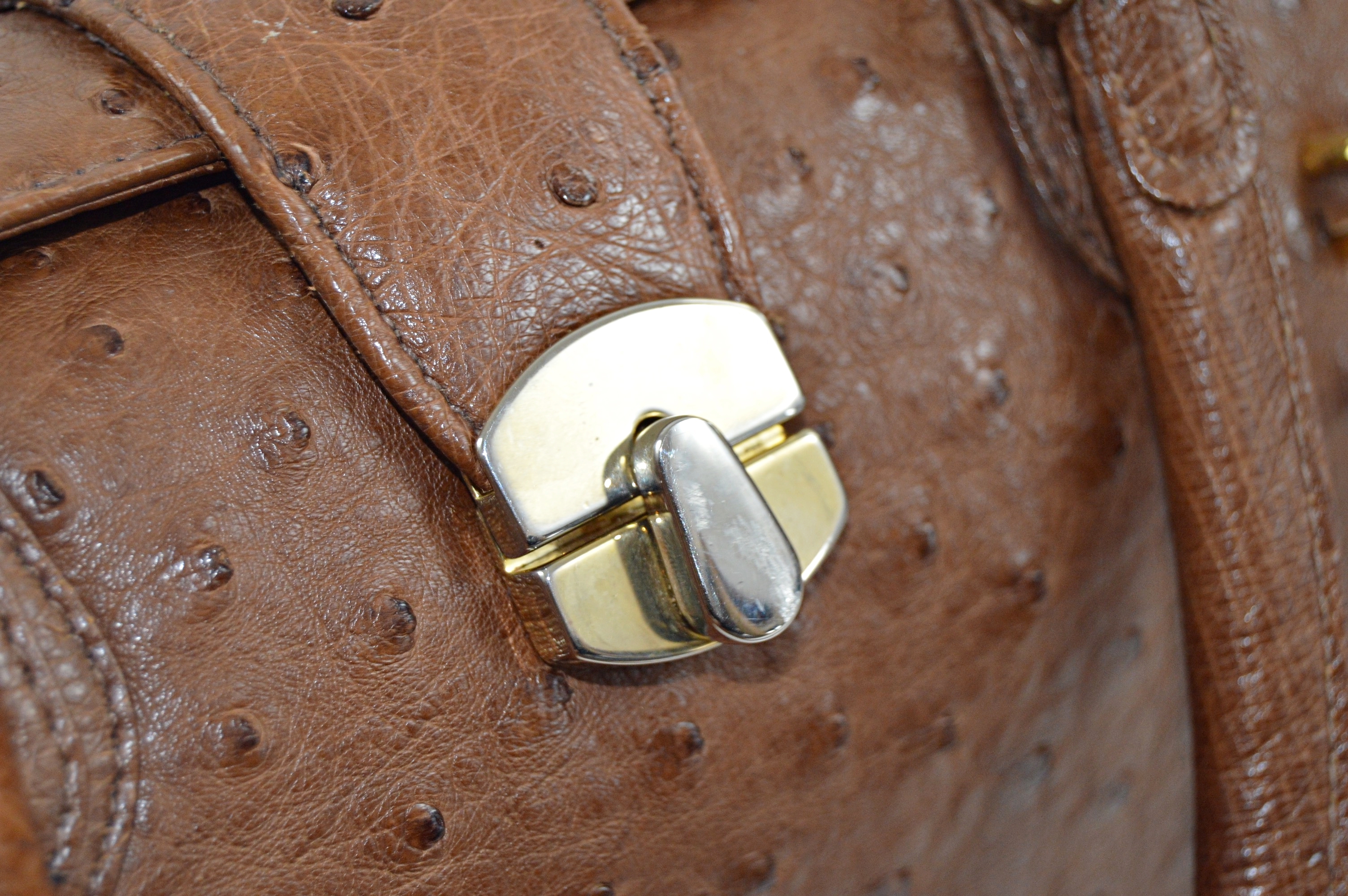 Lorenzi Ostrich Handbag