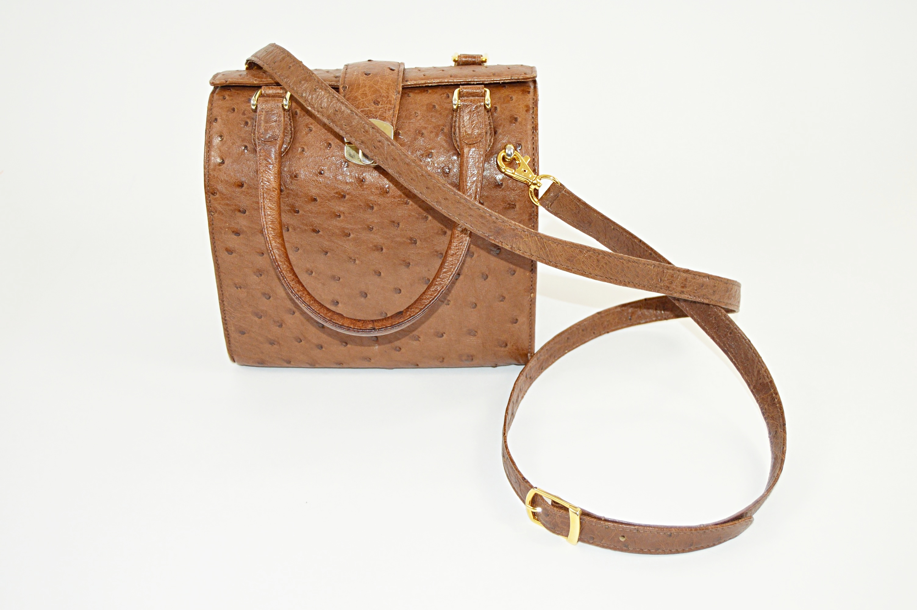 Lorenzi Ostrich Handbag