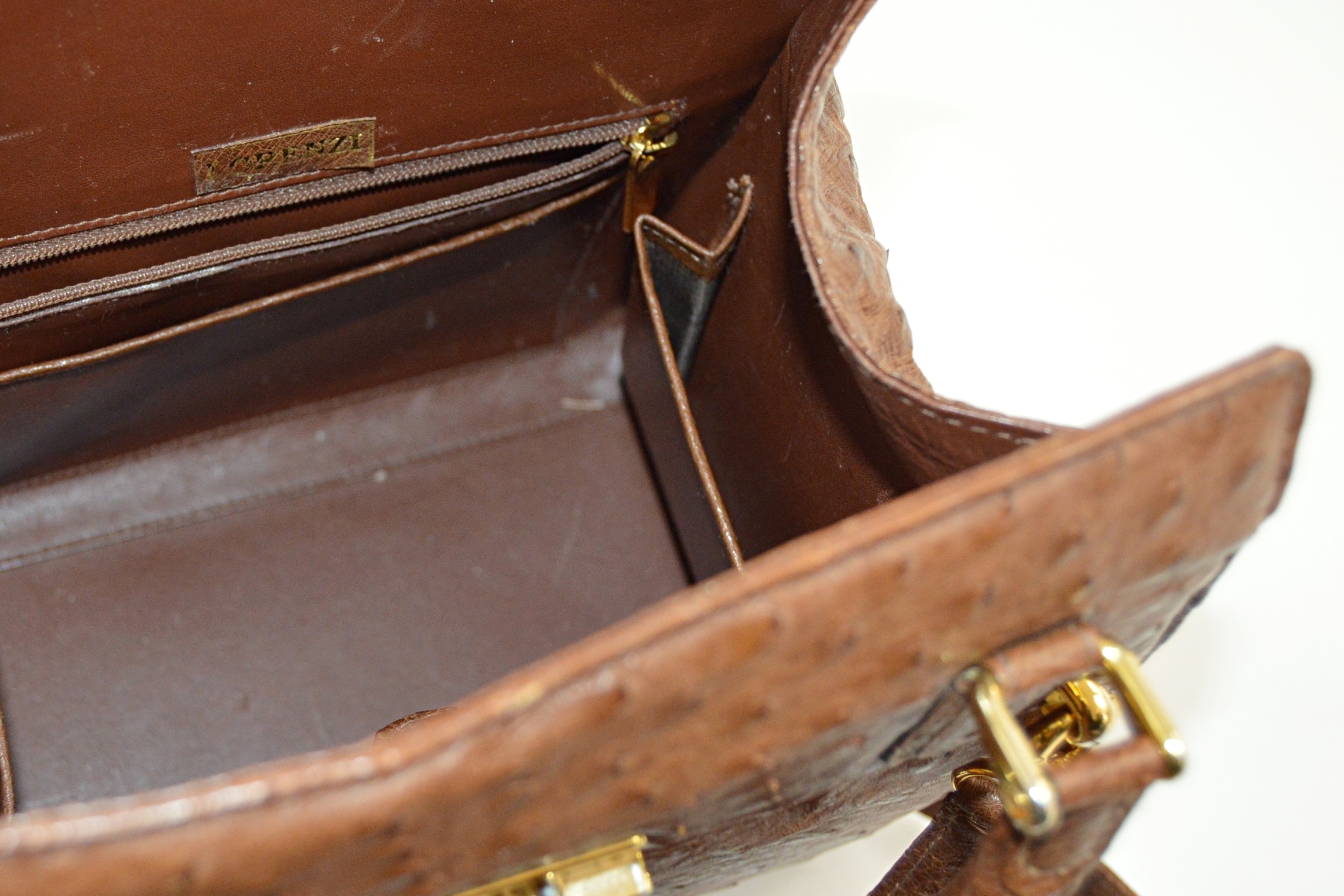 Lorenzi Ostrich Handbag