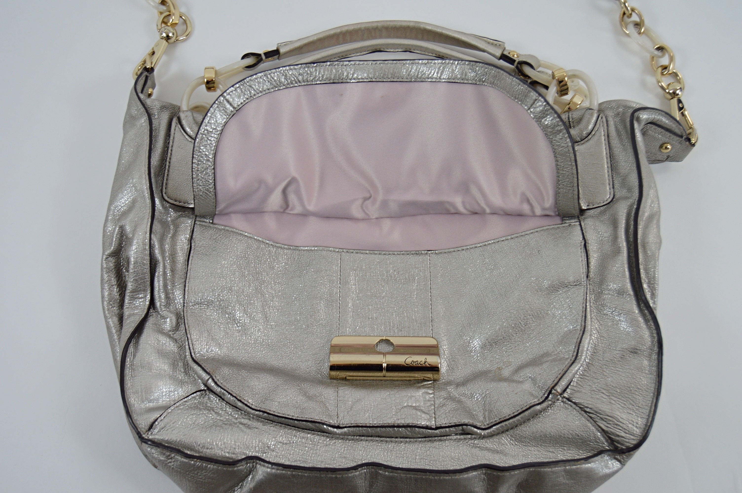 Metallic Coach Shoulder Bag