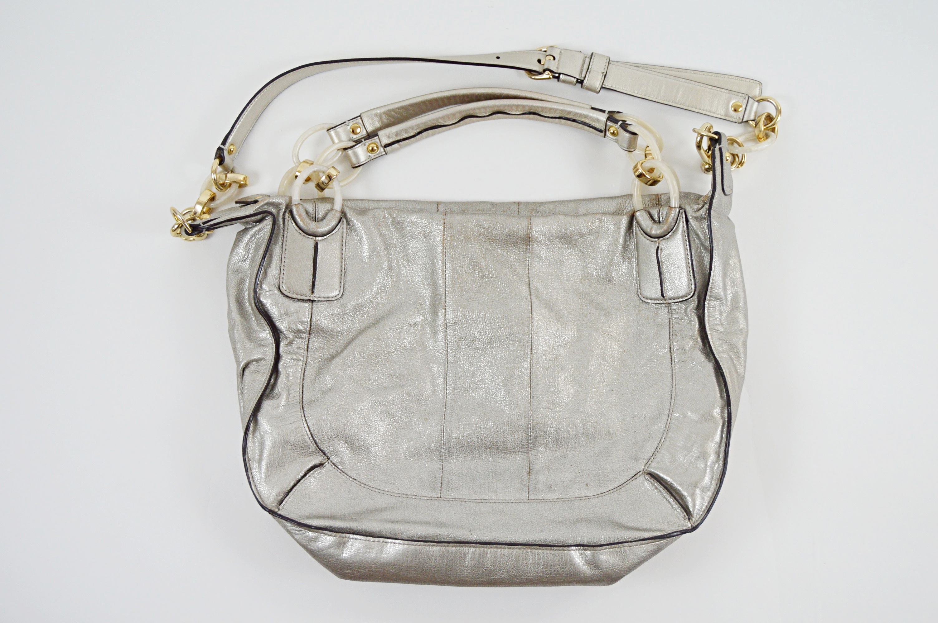 Metallic Coach Shoulder Bag
