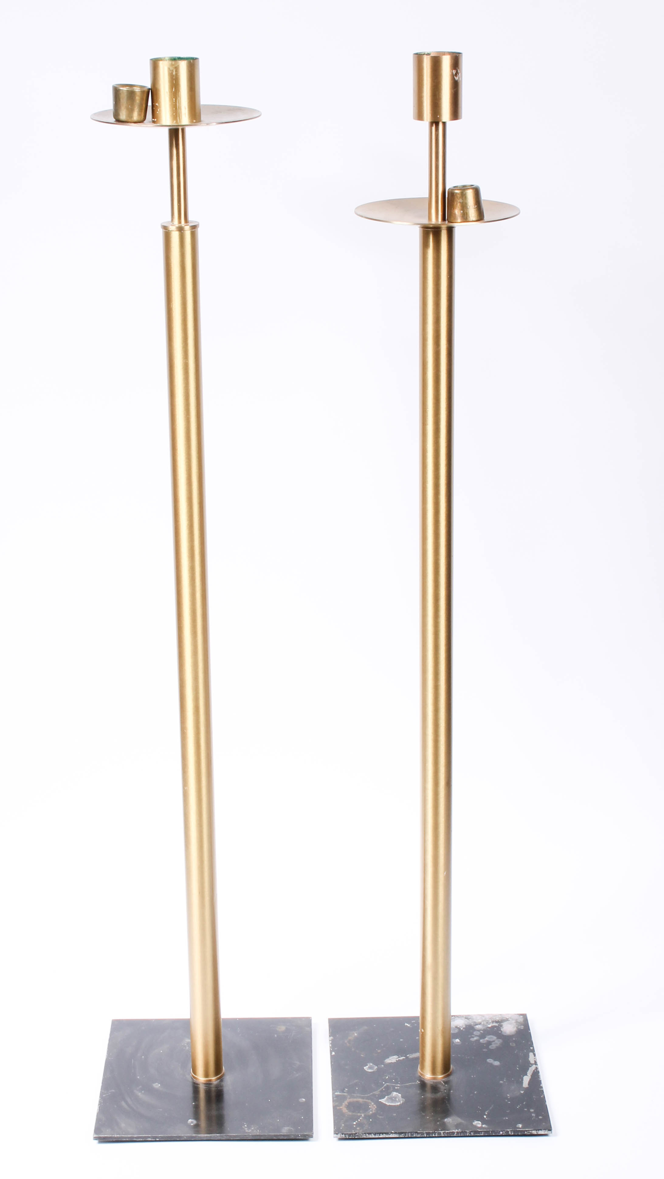 Three Brass Church Candleholders