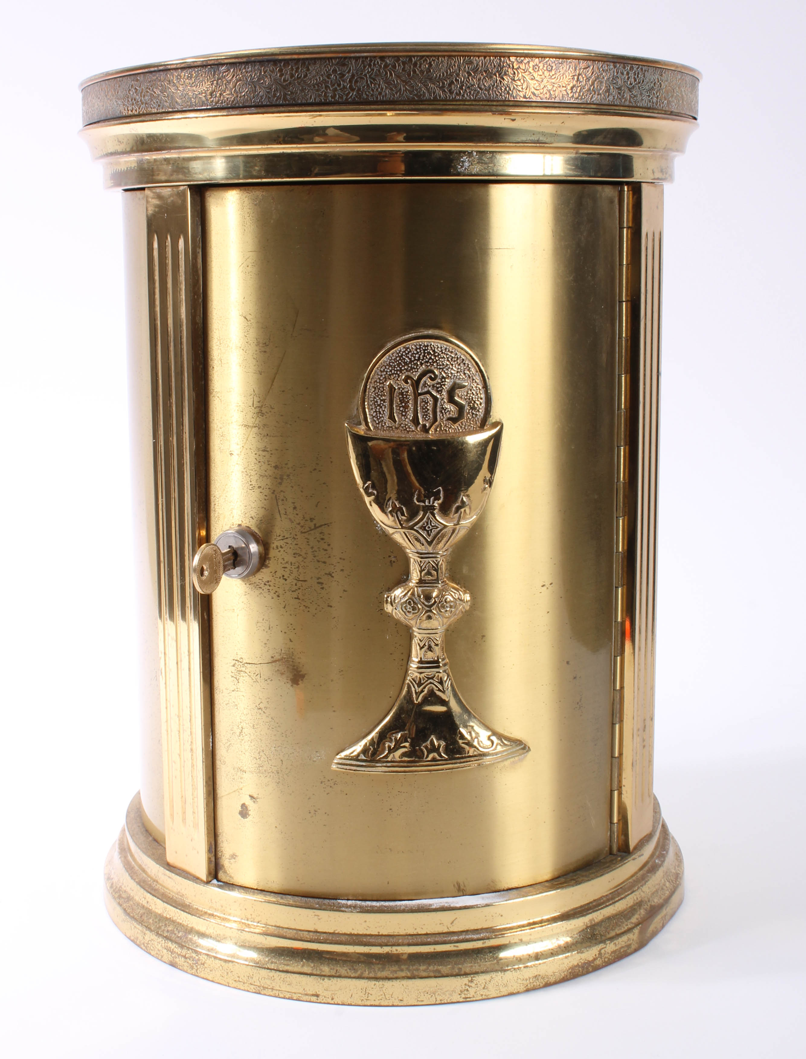Vintage Brass Storage Cabinet for Catholic Mass
