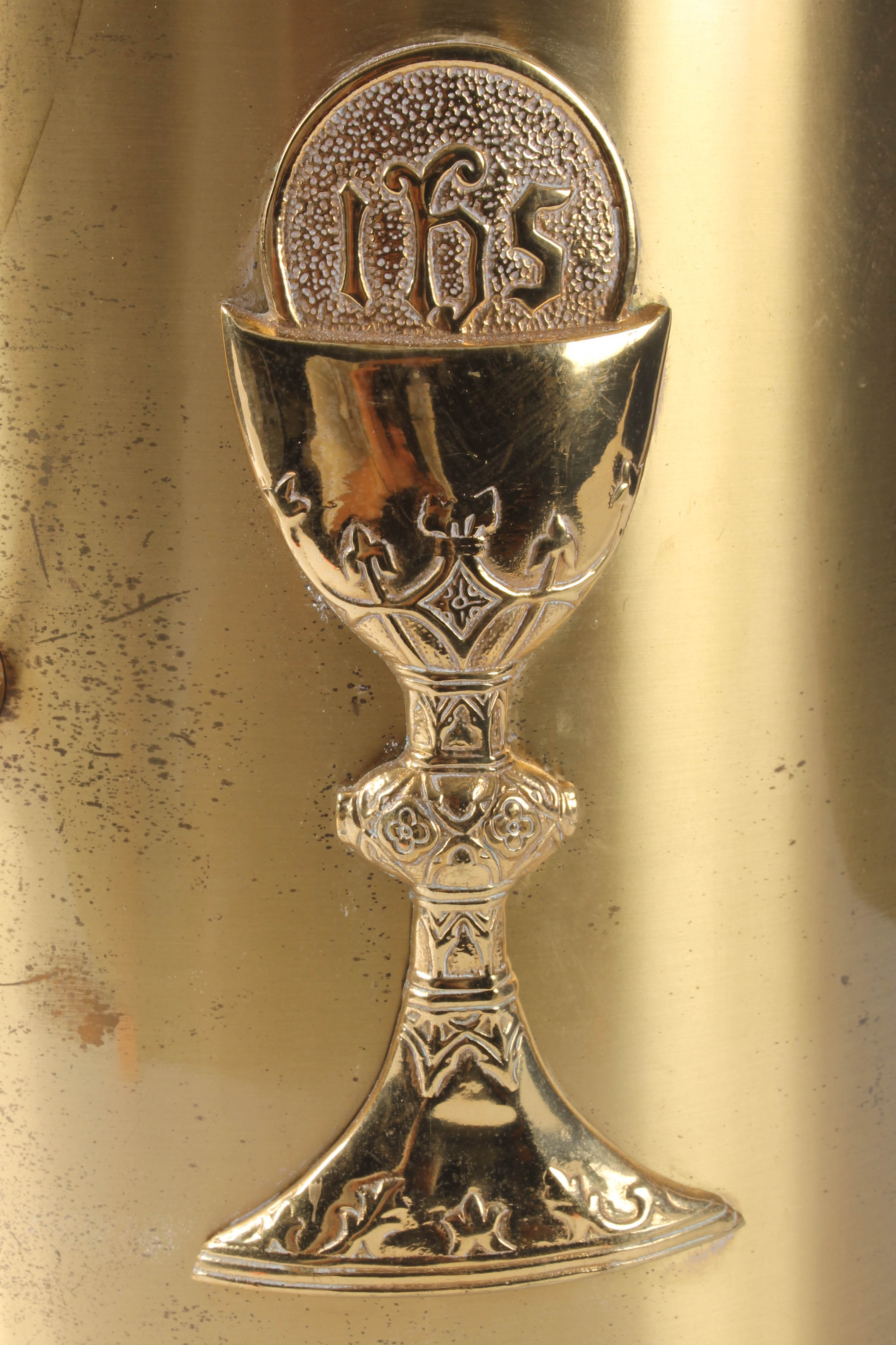 Vintage Brass Storage Cabinet for Catholic Mass