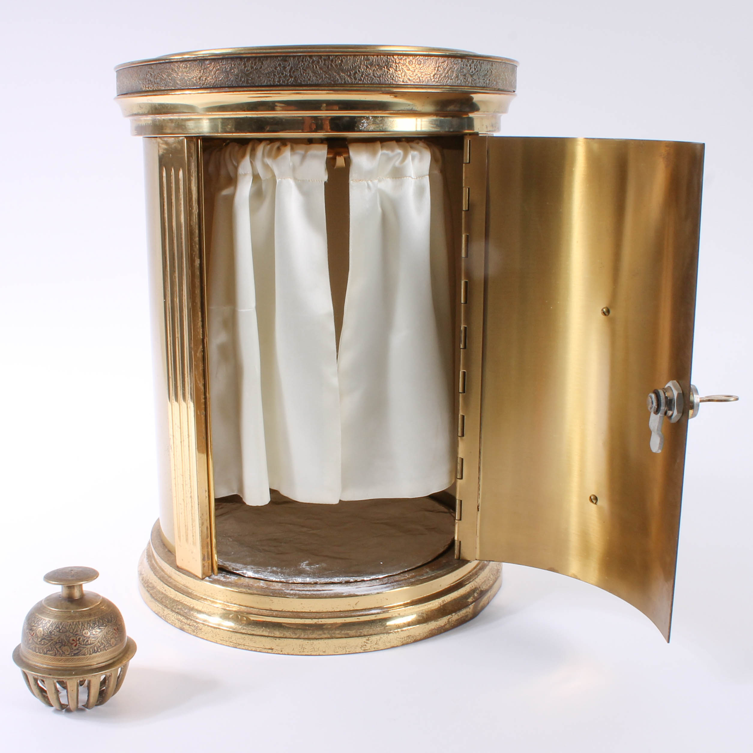 Vintage Brass Storage Cabinet for Catholic Mass