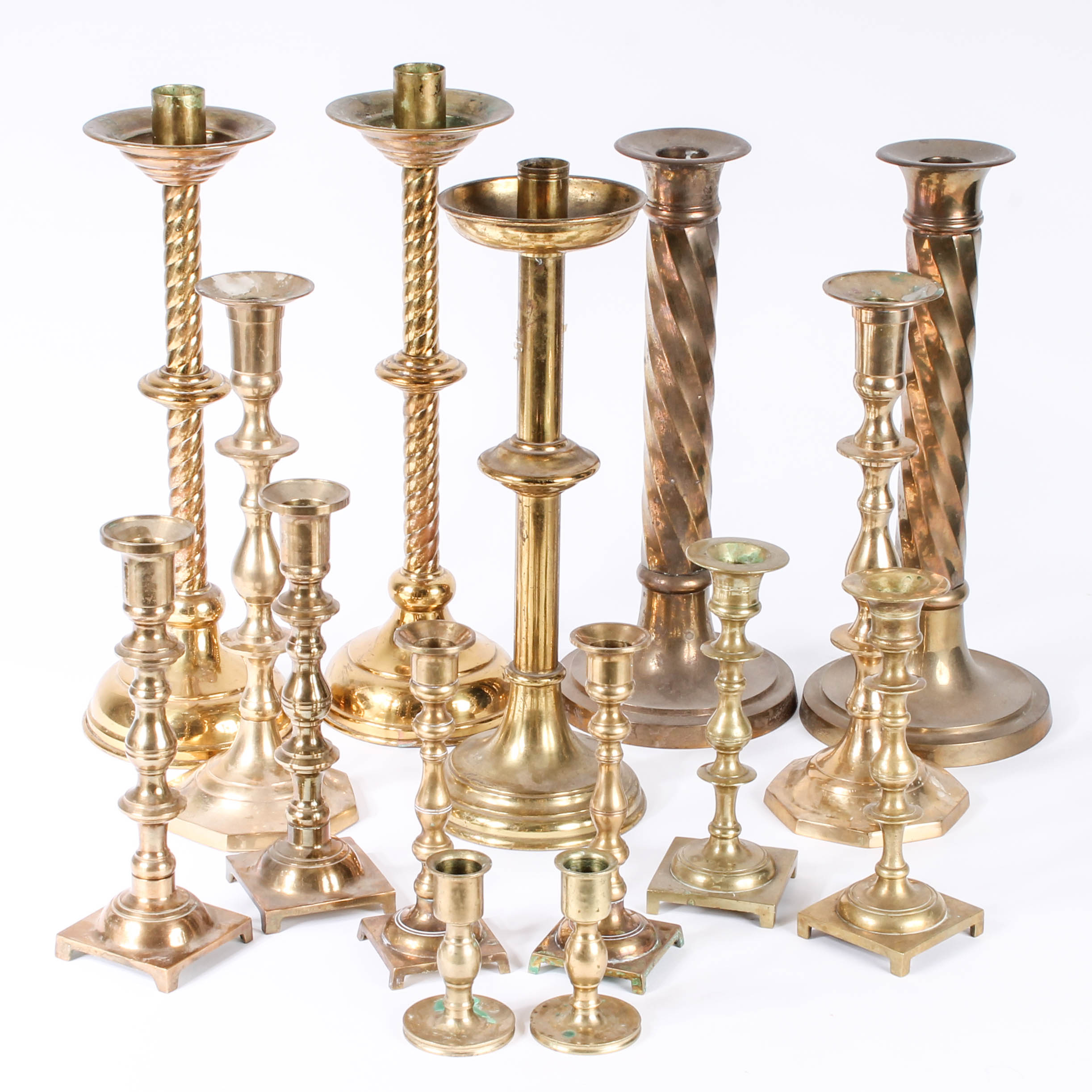 Variety of Brass Candlestick Pairs