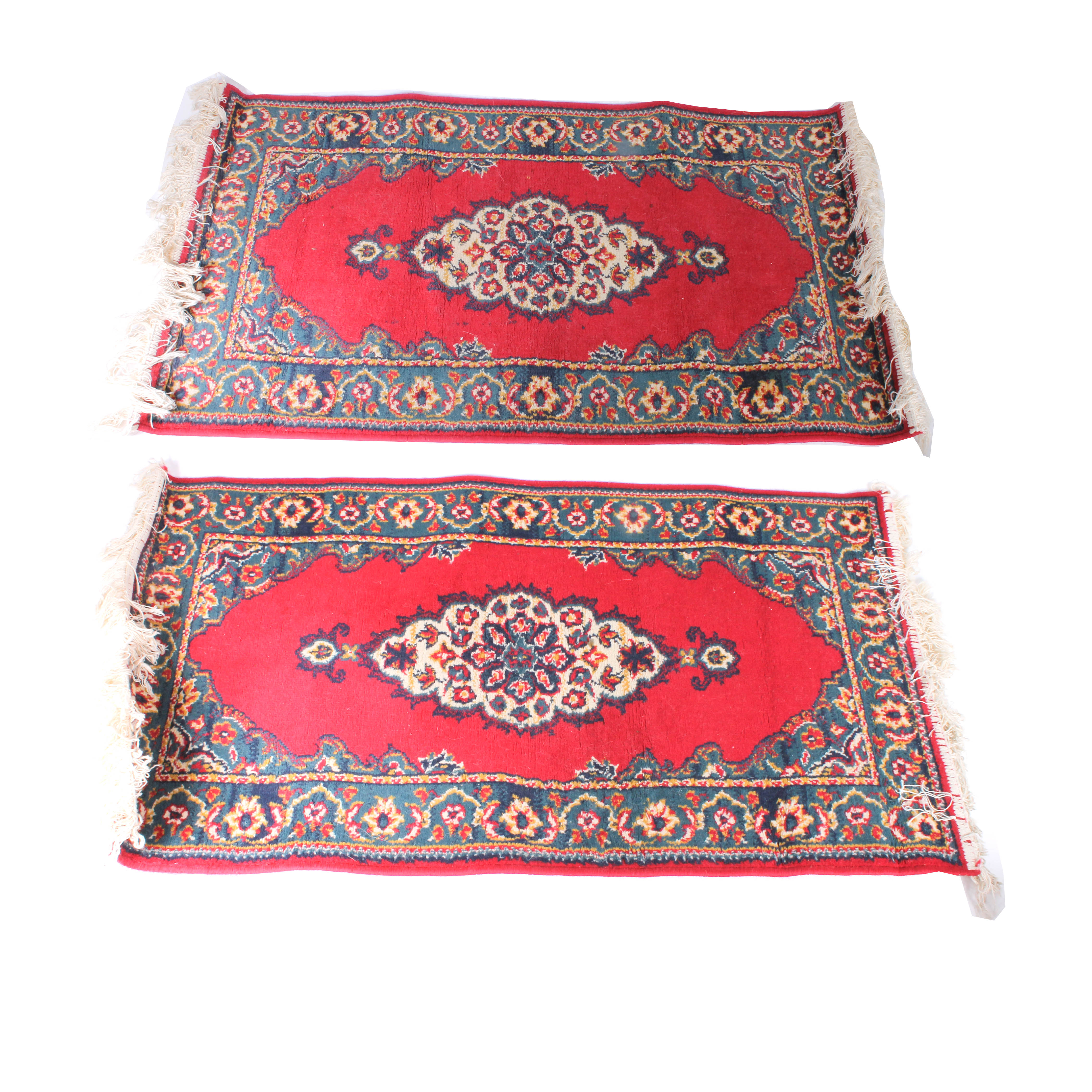 Pair of Power-Loomed Synthetic Accent Rugs