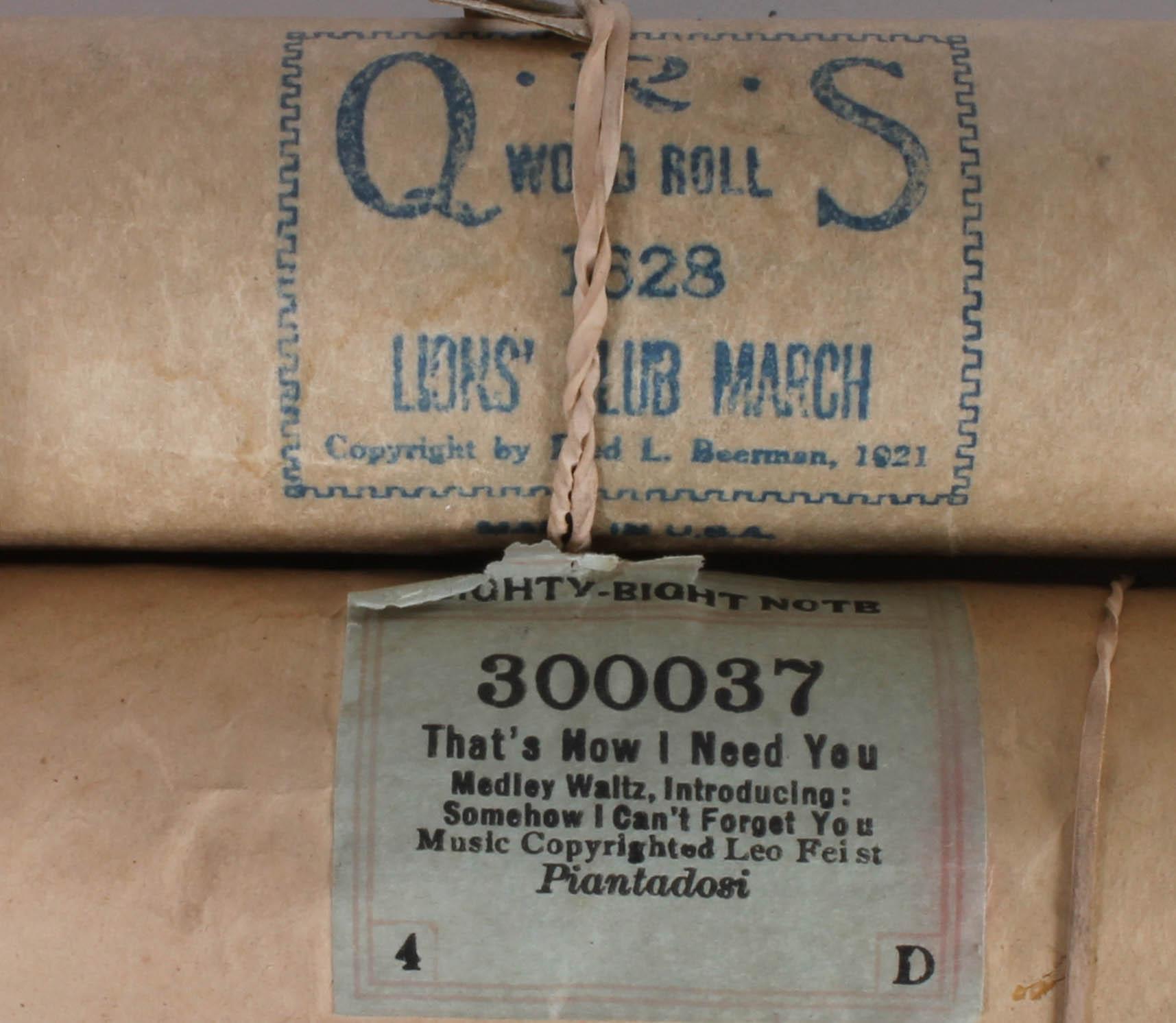 Collection of Vintage 1920s Player Piano Music Rolls