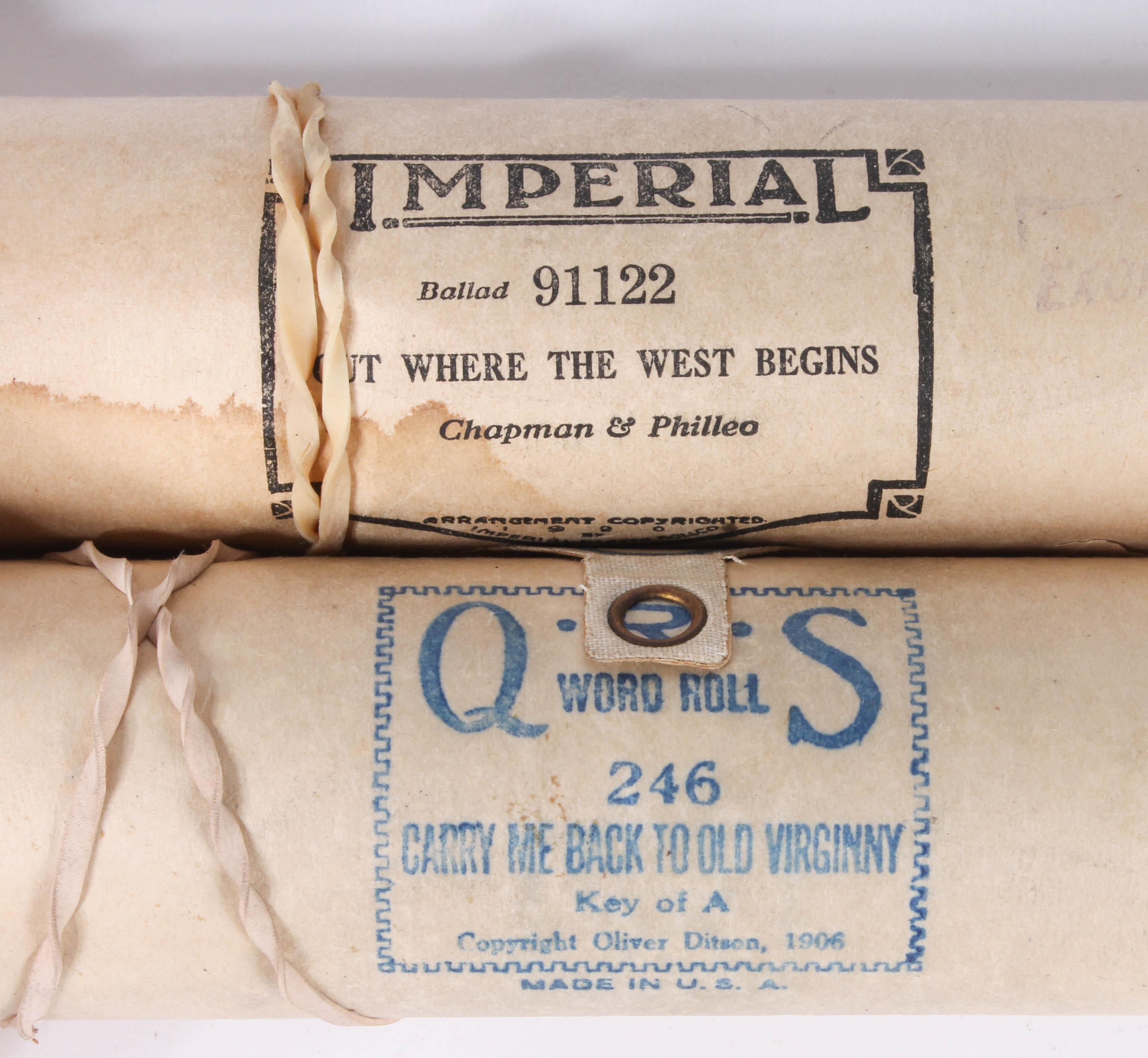 Collection of Vintage 1920s Player Piano Music Rolls