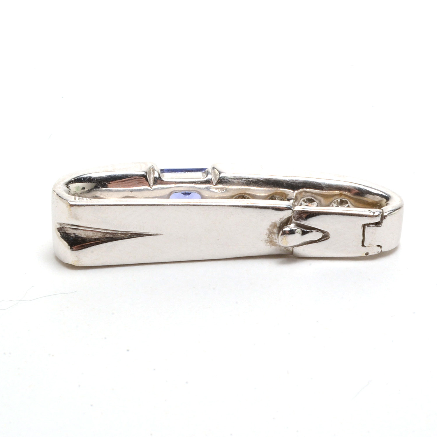 18K White Gold Diamond and Tanzanite Pendant