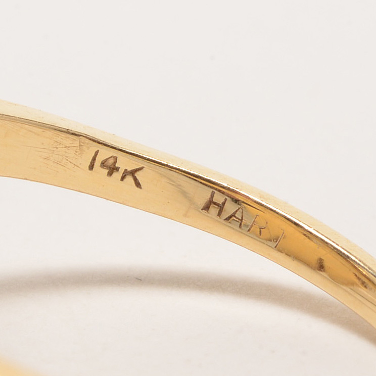 Vintage 14K Yellow and Rose Gold Diamond Ring